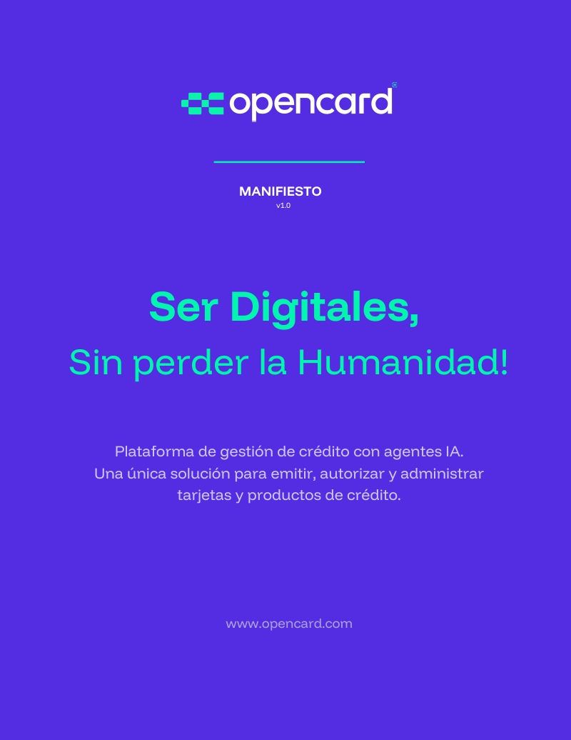 Portada del Manifiesto de opencard: Ser Digitales, Sin perder la Humanidad